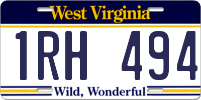 WV license plate 1RH494