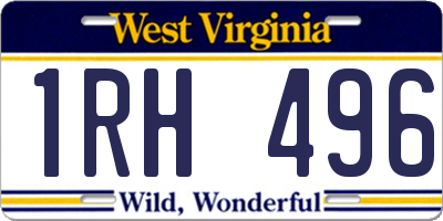 WV license plate 1RH496