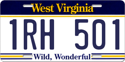 WV license plate 1RH501