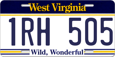 WV license plate 1RH505