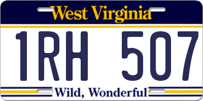 WV license plate 1RH507