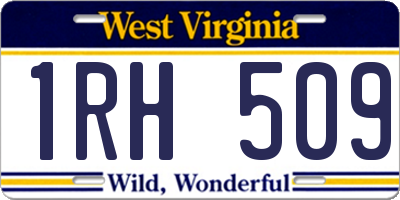 WV license plate 1RH509