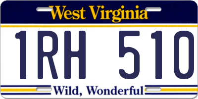 WV license plate 1RH510