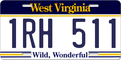 WV license plate 1RH511