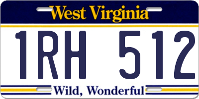 WV license plate 1RH512