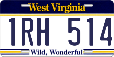 WV license plate 1RH514