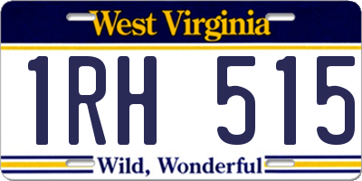 WV license plate 1RH515