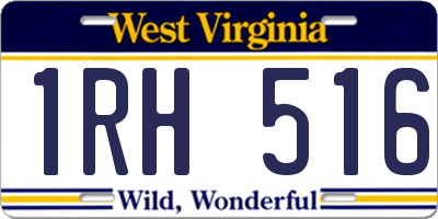 WV license plate 1RH516