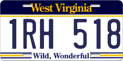 WV license plate 1RH518