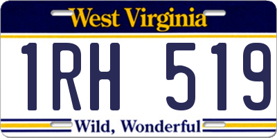 WV license plate 1RH519