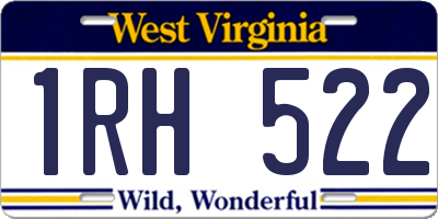 WV license plate 1RH522