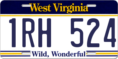 WV license plate 1RH524