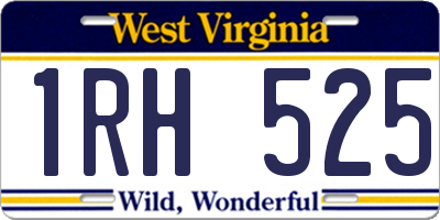 WV license plate 1RH525