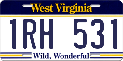 WV license plate 1RH531