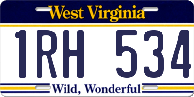 WV license plate 1RH534