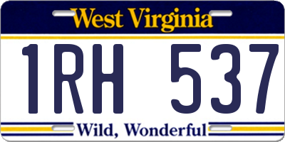 WV license plate 1RH537