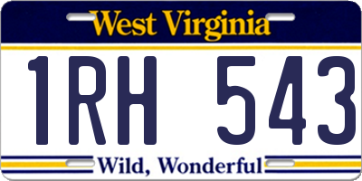 WV license plate 1RH543