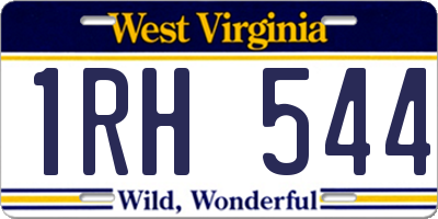 WV license plate 1RH544