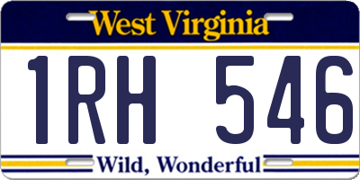 WV license plate 1RH546
