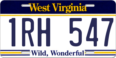 WV license plate 1RH547