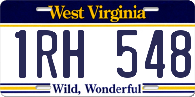WV license plate 1RH548