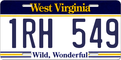 WV license plate 1RH549