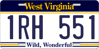 WV license plate 1RH551