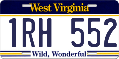 WV license plate 1RH552