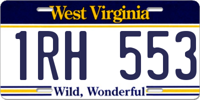 WV license plate 1RH553