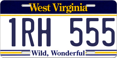 WV license plate 1RH555