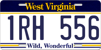 WV license plate 1RH556