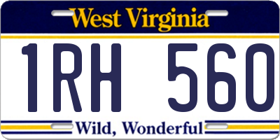 WV license plate 1RH560
