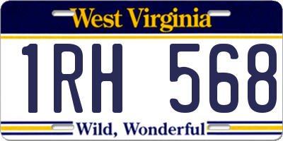 WV license plate 1RH568