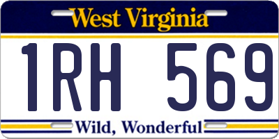 WV license plate 1RH569