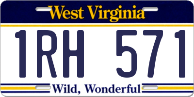 WV license plate 1RH571