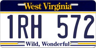 WV license plate 1RH572