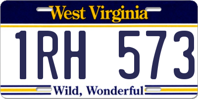 WV license plate 1RH573