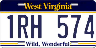 WV license plate 1RH574