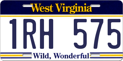 WV license plate 1RH575