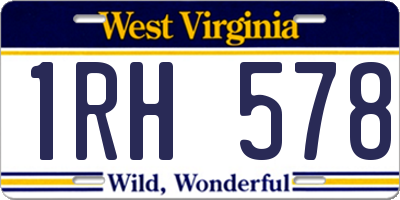 WV license plate 1RH578