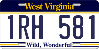 WV license plate 1RH581