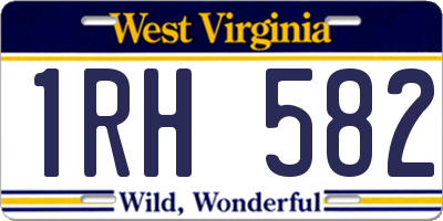 WV license plate 1RH582