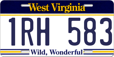 WV license plate 1RH583