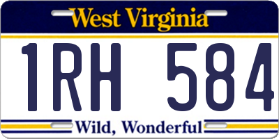WV license plate 1RH584