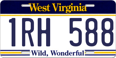 WV license plate 1RH588