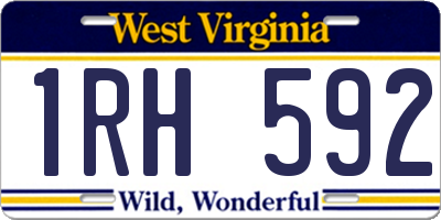 WV license plate 1RH592