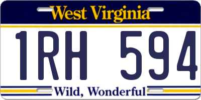 WV license plate 1RH594