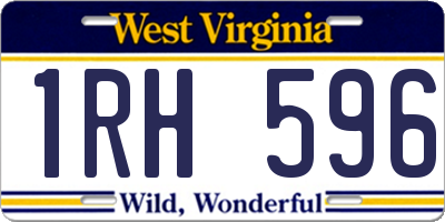 WV license plate 1RH596