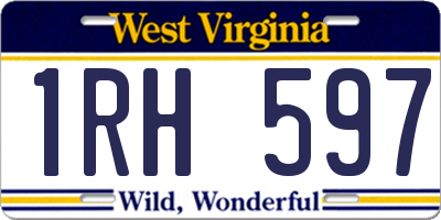 WV license plate 1RH597