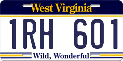 WV license plate 1RH601